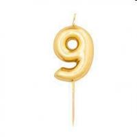 CANDELA N.9 METAL ORO 8CM 50509