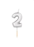 CANDELA N.2 METAL ARGENTO 8CM 50522