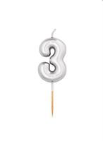 CANDELA N.3 METAL ARGENTO 8CM 50523