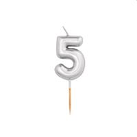CANDELA N.5 METAL ARGENTO 8CM 50525