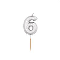 CANDELA N.6 METAL ARGENTO 8CM 50526