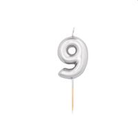 CANDELA N.9 METAL ARGENTO 8CM 50529