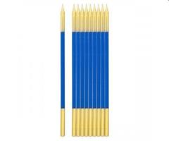 CANDELA CM 15,5 BLU E ORO BL. DA 10 PZ 50594