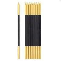 CANDELA CM 15,5 NERO E ORO BL. DA 10 PZ. 50596