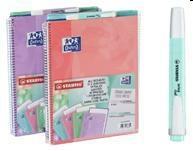 MAXI SPIRALATO OXFORD PASTEL A4+ 5MM 160P 90GR+STABILO 400144641