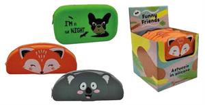 BUSTINA 1ZIP FUNNY FRIENDS SILICONE ASS 12PZ BLUEKOV PP-31BL