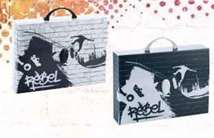 VALIGETTA POLIONDA 27x37,5x8 BLACK&WITE STAMP. CF6 PF14254B&W