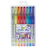 PENNA GLITTER GEL COLORI ASS BLISTER 8PZ LEBEZ 61956