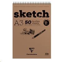 BLOCCO SPIRALATO A3 SKETCH 50FF 90GR CLAIRFONTAINE 96902C
