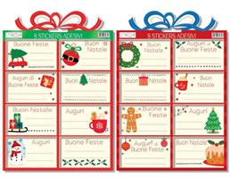 NATALE STICKERS ADESIVI BLISTER 2FG CF12PZ CROMO NT.10182 154