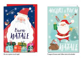BIGLIETTI NATALE BABBO NATALE GLITTER 11,5X17 12PZ NT.9267 144