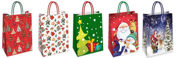 SHOPPERS MANICO RITORTO NATALE 23X10X29 CF25 FLORIO 73211 206
