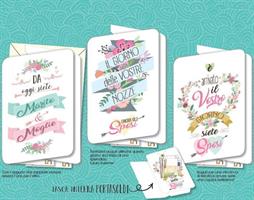 BIGLIETTI AUGURI MATRIMONIO DA 12 PZ CROMO NO.8953