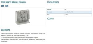 ITERNET EUROCOIN EROGATORE MANUALE EUROMONETE 3430