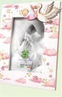 CORNICE BABY 10X15 LEGNO CICOGNA ROSA BF136
