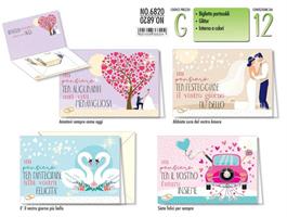 BIGLIETTI AUGURI MATRIMONIO PORTASOLDI CF12 CROMO NO.6820