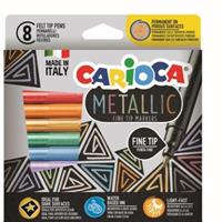 Pennarelli CARIOCA METALLIC punta FINE ast da 8 pz 43162