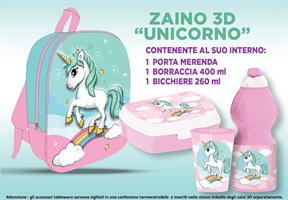 ZAINETTO 3D UNICORNO CON KIT ACCESSORI PRANZO VP1489UN