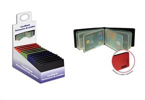 PORTA CARD 12 SCOMPARTI COLORI SCURI PVC CF24 1029