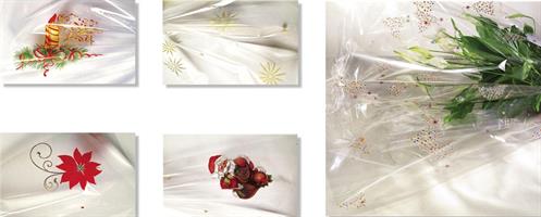 CELLOPHANE TRASPARENTE NATALE PIEGATO 100X130 25FG NT.0280 169