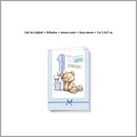 BIGLIETTI AUGURI COMPLEANNO 1 ANNO ORSETTO BLU 6PZ NU.6083