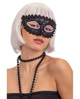 CARNEVALE ACC. MASCHERA NERA C/PIZZO PLASTICA C. TOYS 1270