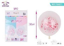 PALLONCINI FLUO DOPPIO STRATO CUORE CF12 FA0571