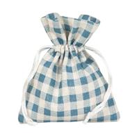 SACCHETTO TESSUTO 9X12 AZZURRO QUADRETTI PIOVACCARI CF10 3141P16