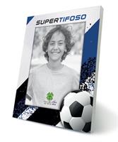 CORNICE STAMPATA CALCIO + TAG LEGNO AZZURRO-NERO BF 372 110