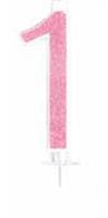 CANDELA N. 1 GLITTER ROSA CM 14 PZ12 EA0381