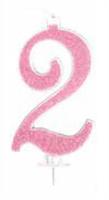 CANDELA N. 2 GLITTER ROSA CM 14 PZ12 EA0382