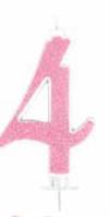 CANDELA N. 4 GLITTER ROSA CM 14 PZ12 EA0384