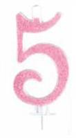 CANDELA N. 5 GLITTER ROSA CM 14 PZ12 EA0385