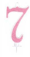 CANDELA N. 7 GLITTER ROSA CM 14 PZ12 EA0387