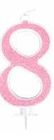 CANDELA N. 8 GLITTER ROSA CM 14 PZ12 EA0388