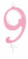 CANDELA N. 9 GLITTER ROSA CM 14 PZ12 EA0389