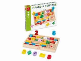 GIOCO IN LEGNO PRESCOLARE IMPARO A CONTARE DAL NEGRO 54020 454