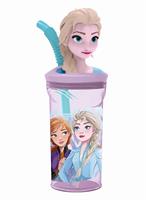 BICCHIERE C/CANNUCCIA 3D FROZEN 74266 51066
