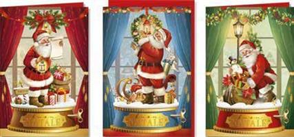BIGLIETTI NATALE CLASSICO BABBO NATALE CF 12PZ NT.7943