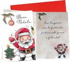 BIGLIETTI NATALE BABBO POP UP GLITTER ASS 12PZ CRS0310