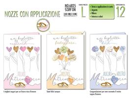 BIGLIETTI NOZZE APPLICAZIONI DI CARTA E STRASS NO.6825