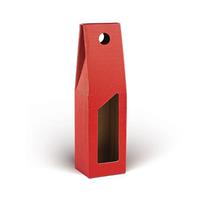 PORTABOTTIGLIA CARTONE 1 POSTO ONDULATO ROSSO CF20 VN1F/CRO