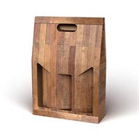 PORTABOTTIGLIA CARTONE 3 POSTI ONDULATO TEAK CF20 VN3S/V098