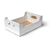CESTO CARTONE CASSETTA TEAK BIANCO 42X29X14 CF25PZ 1720S/V099