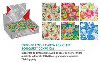 CARTA REGALO PIEGATA REX CLUB BOUQUET 100X70 60FG RC56006G 369