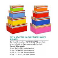 SCATOLE REGALO FLORIO COLORATE SET 4PZ CARTONE PESANTE 57303 301