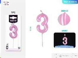 CANDELA N.3 ROSA 6 CM EA0336