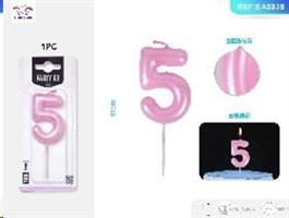 CANDELA N.5 ROSA 6 CM EA0338