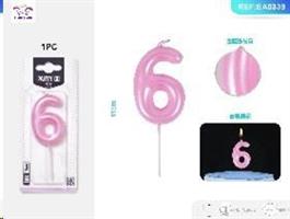 CANDELA N.6 ROSA 6 CM EA0339