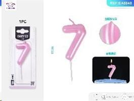 CANDELA N.7 ROSA 6 CM EA0340